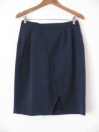 Spódnica skirt 36 granatowa wizytowa z pęknięciem na suwak