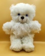 BIAŁY miś o przelicznych niebieskich OCZACH 30cm puchaty