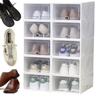 ZESTAW 10x PUDEŁKO POJEMNIK ORGANIZER NA BUTY OBUWIE PUDEŁKA DO SZAFY HOLU