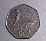 Wyspa Man 50 pensów 2020r. Piotruś Pan - Latające dzieci BCM