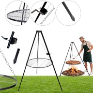 PALENISKO OGRODOWE GRILL NA OGNISKO 80cm RUSZT STALOWY TRÓJNÓG DUŻE SOLIDNE