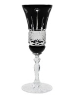 Czarne KRYSZTAŁOWE Kieliszki do Likieru DzT.40 ml Szlifowane Polskie