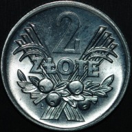 2 złote 1970 - zaokrąglony daszek 7 - menniczy egzemplarz