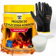 ŚRODEK PROSZEK DO CZYSZCZENIA KOMINA PIECA WYPALANIA SADZY HANSA 1kg ZESTAW