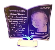I KOMUNIA ŚWIĘTA PODŚWIETLANA PAMIĄTKA z FOTO