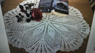 Obrus serwetka szydełkowa gęsta serweta okrągłe cacko rękodzieło śr68