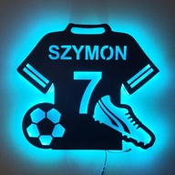 LAMPKA NOCNA LED Piłka Nożna Koszulka Piłkarska Z Imieniem Prezent Obraz