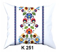 Poszewka z kory 40x40 jasiek z bawełny gofrowanej K 251 łowicz granat j pas