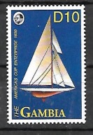 GAMBIA Jacht "Ameryka" Zwycięzca Pucharu Ameryki 1993 ** Mi 1474 (1489)