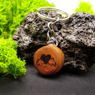 DREWNIANY BRELOCZEK RĘCZNIE WYPALANY -SERCE ZE SKRZYDŁAMI -NA WALENTYNKI