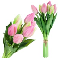 BUKIET TULIPANÓW GUMOWANYCH PIĘKNY REALISTYCZNY WIOSNA WIELKANOC do WAZONU