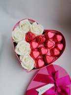 Box serce czekoladki złote URODZINY PREZENT DZIEŃ KOBIET DLA NIEJ