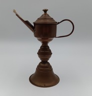 Lampa naftowa - olejowa miedziana z XIX w - kolekcjonerska - bardzo ładna !