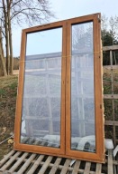 OKNO/DRZWI Balkonowe Dwuskrzydłowe Plastikowe PCV 155x235cm Złoty Dąb