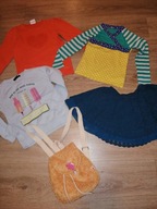 3 bluzki 128+plecak Nici+gratis