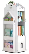 REGAŁ NA KSIĄŻKI OBROTOWY DOMEK 360° DZIECIĘCY ORGANIZER BIAŁY PÓŁKA LUXMA