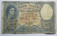 BANKNOT 100 ZŁ 1919 KOŚCIUSZKO seria S.C