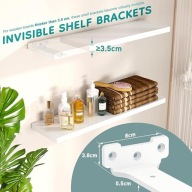 WSPORNIK PÓŁKI 15cm biały metalowy loft uchwyt zestaw 6 sztuki udźwig 75kg