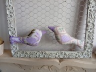 PTASZKI PTAKI Z MATERIAŁU ZAWIESZKI komplet 2 szt