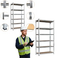 REGAŁ METALOWY MAGAZYNOWY 222X90X40 CM DREWNIANY GARAŻOWY SOLIDNY THOMAS