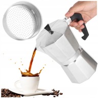 KAWIARKA ZAPARZACZ DO ZAPARZANIA KAWY ESPRESSO 6 FILIŻANEK 300ml ALUMINIOWA