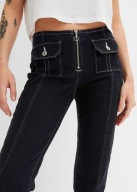Tanio !_NOWE luksusowe WYSZCZUPLAJĄCE jeansy na ozdobny zamek_SPANDEX r.48
