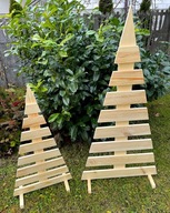 Świąteczna choinka drewniana, choinka trójkąt, dekoracja, ozdoba.