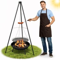 PALENISKO TRÓJNÓG GRILL RUSZT OGNISKOWY OGRODOWY WISZĄCY DUŻY 50CM OGNISKO