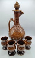 Rewelacyjna wielka Grecka karafka duża 3 litra + 4 kielichy kolekcjonerska