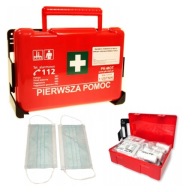 APTECZKA PIERWSZEJ POMOCY PRZEMYSŁOWA ZAKŁADOWA ŚCIENNA + WIESZAK I USTNIK