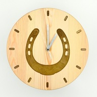 Drewniany zegar na ścianę do salonu, zegar ścienny złoty, zegar loftowy