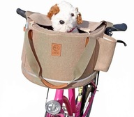 Koszyk wiosenny na rower Retro Fotelik dla psa transporter na zakupy 3w1