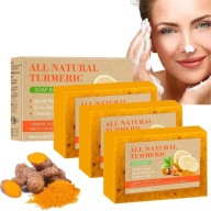 Naturalne mydło z kurkumą 120g na trądzik oczyszczające twarz ciało