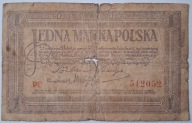 Banknot II RP 1 Marka Polska maj 1919 rok SERIA: PF