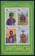 Jamajka 1982 Znaczki Blok 20 ** harcerstwo
