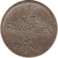 1/2 Neu Groschen 5 Pfenn 1849 F Frederick August II Królestwo Saksonii sreb