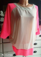 Papaya 16 bluzka fitness zumba żarówkowy neonowy