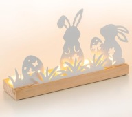 ŚWIECZNIK WIELKANOCNY KRÓLIK JAJKO NA PODGRZEWACZE LED DEKORACJA STOŁU