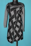 Sweter kardigan szaro-czarny + GRATIS