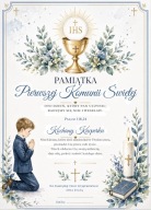 Personalizowana pamiątka Pierwszej Komunii Świętej w eleganckiej ramce A4