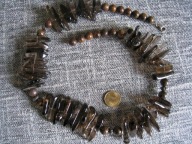 NASZYJNIK - kwarc dymny i jaspis brązowy