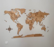Dekoracja ścienna MAPA ŚWIATA 3D 170x100 - winchester , pomysł na prezent