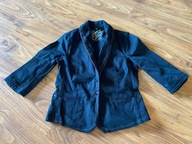 czarny żakiet marynarka ze złotymi wstawkami 36