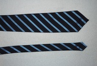 Ermenegildo Zegna-krawat jedwabny granatowy- paski