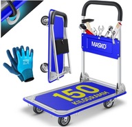 WÓZEK TRANSPORTOWY PLATFORMOWY MAGAZYNOWY 150KG KOŁA 360 STOPNI MASKO