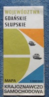 WOJ. GDAŃSKIE, SŁUPSKIE - mapa krajoznawczo samochodowa 1984 r.