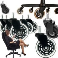 KÓŁKO DO FOTELA SKRĘTNE BEZ HAMULCA STYLIZER 75 MM CZARNE DO FOTELA 5 SZT