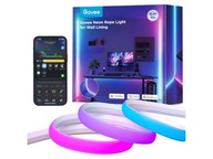 Taśma LED 5m RGB GOVEE Neon Rope Light H6641 płynny efekt na ścianę wifi