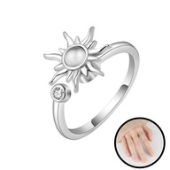 SŁOŃCE SREBRNY PIERŚCIONEK ANTYSTRESOWY FIDGET ANXIETY SPINNER STRES ADHD
