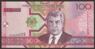 Turkmenistan 100 manat 2005 - Nyyazow - AC - stan bankowy UNC